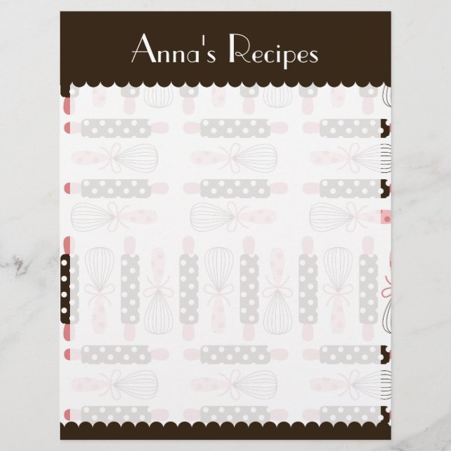 Vintage Cooking Utensils Recept Card (Framsida)