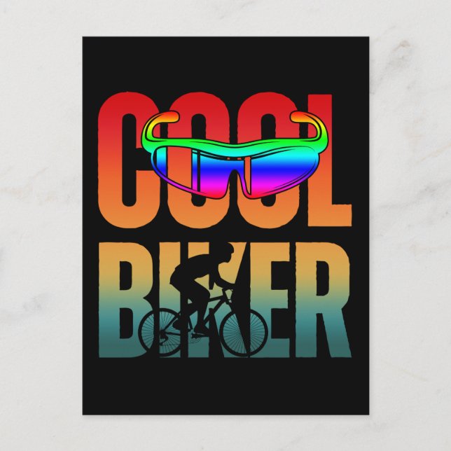 Vintage Cool Biker Vykort (Framsida)