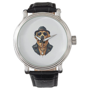 Vintage Cool Golden Retriever Hund i solglasögon e Armbandsur