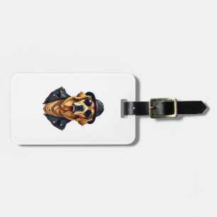 Vintage Cool Golden Retriever Hund i solglasögon e Bagagebricka