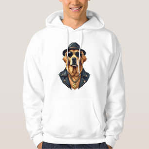 Vintage Cool Golden Retriever Hund i solglasögon e Hoodie