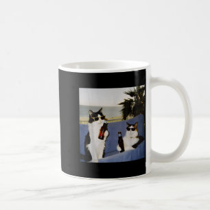 Vintage Cool Sungles Katt Dricker Öl Katt Meme Ca Kaffemugg