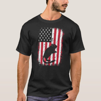 Vintage Coola Gerbil Animal Retro Usa American Fla T Shirt