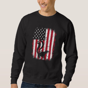 Vintage Coola Skunk Animal Retro Usa American Flag Lång Ärmad Tröja