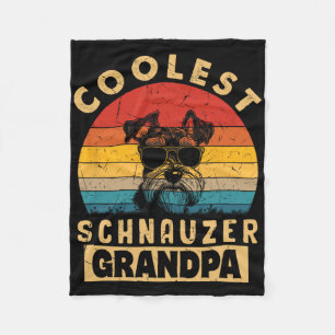 Vintage Coolaste Schnauzer Farfar Roliga Gåvor Hun Fleecefilt