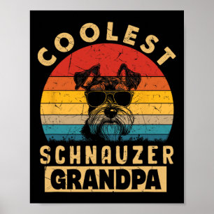 Vintage Coolaste Schnauzer Farfar Roliga Gåvor Hun Poster