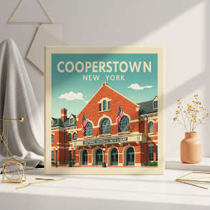 Vintage Cooperstown New York Kakelplatta