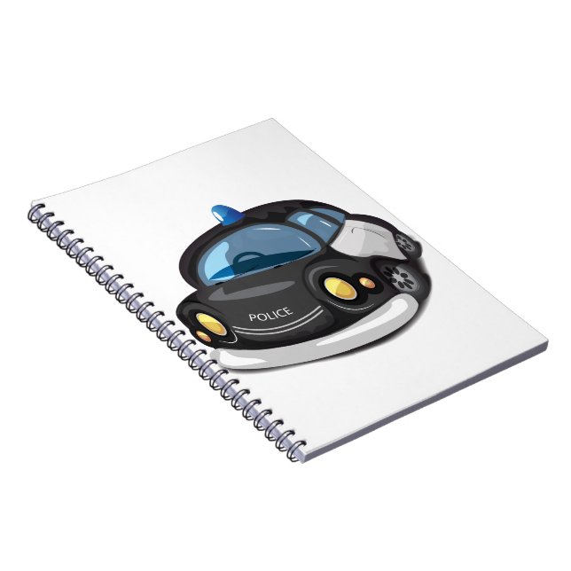 Vintage Cop Car Anteckningsbok (Högra Sidan)
