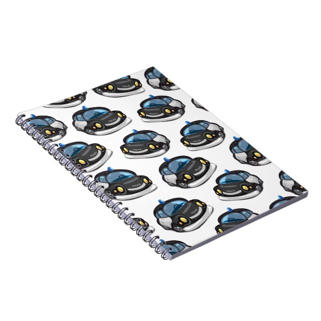 vintage Cop Car Anteckningsbok Med Spiral (Högra Sidan)