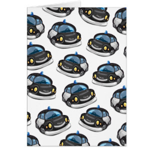 vintage Cop Car Hälsningskort