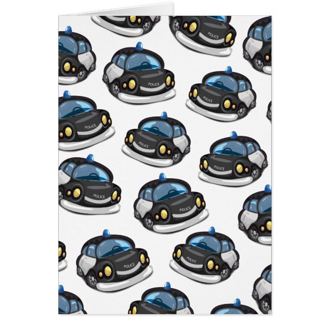 vintage Cop Car Hälsningskort (Framsidan)