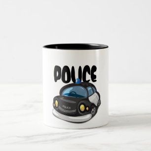 Vintage Cop Car Två-Tonad Mugg