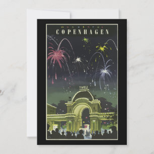 Vintage Copenhagen Travel Poster Kort