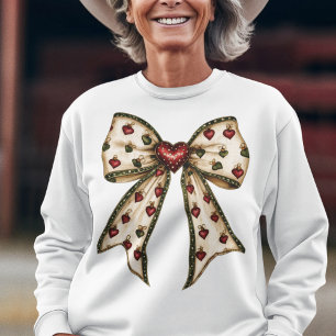 Vintage Coquette Bow med Cute Helgdag Ornaments T Shirt