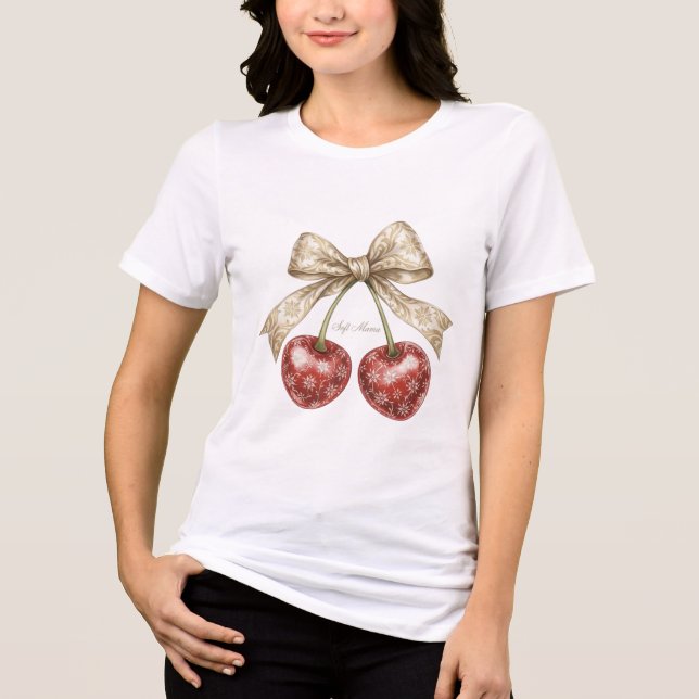 Vintage Coquette Körsbärsblom Soft Mama Tröja (Framsida)