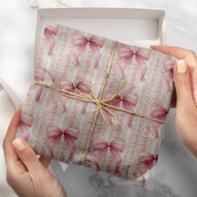 Vintage Coquette Rosa Bow Kärlek Shack Birthday