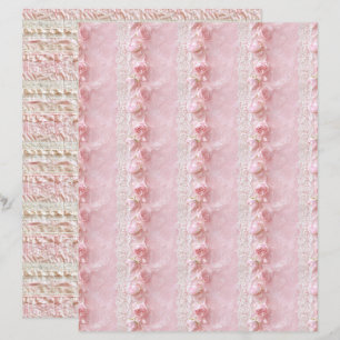 Vintage Coquette Rosa Brodygt Scrapbookpapper