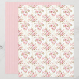 Vintage Coquette Rose Blommig Pappersark
