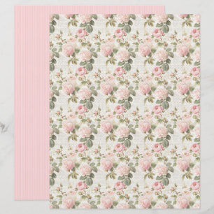 Vintage Coquette Rose Blommig Pappersark
