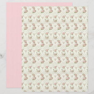 Vintage Coquette Rose Blommigt Pappersark