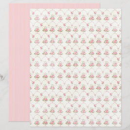 Vintage Coquette Rose Blommigt Pappersark
