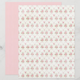 Vintage Coquette Rose Blommigt Pappersark