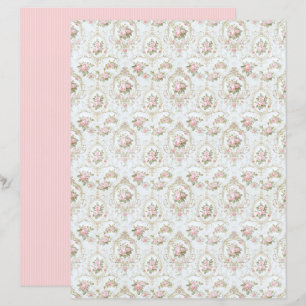 Vintage Coquette Rose Blommigt Pappersark