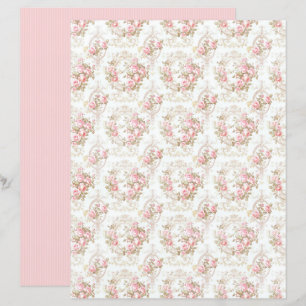 Vintage Coquette Rose Blommigt Pappersark
