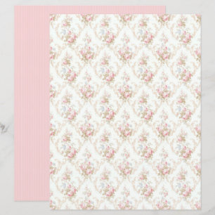 Vintage Coquette Rose Blommigt Pappersark