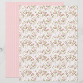 Vintage Coquette Rose Blommigt Pappersark