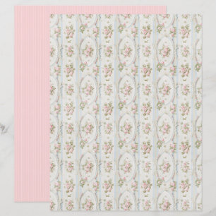Vintage Coquette Rose Blommigt Pappersark