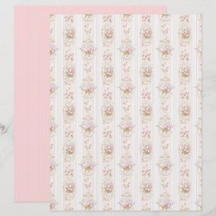 Vintage Coquette Rose Blommigt Pappersark