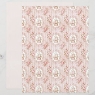 Vintage Coquette Rose Blommigt Pappersark