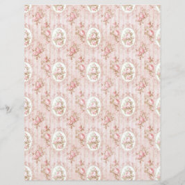 Vintage Coquette Rose Blommigt Pappersark