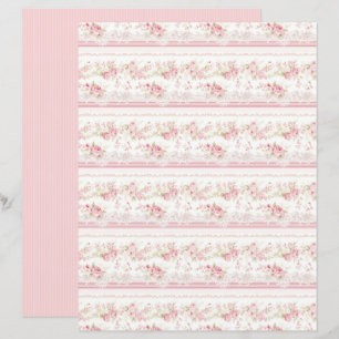 Vintage Coquette Rose Blommigt Pappersark