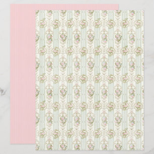 Vintage Coquette Rose Blommigt Pappersark