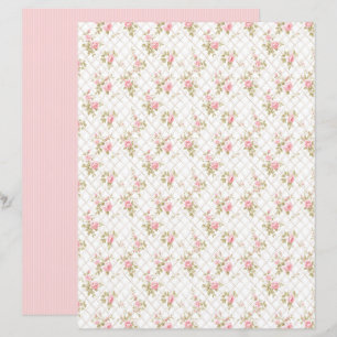 Vintage Coquette Rose Blommigt Pappersark