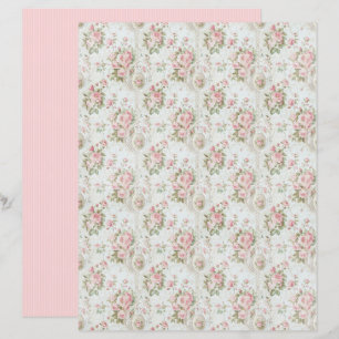 Vintage Coquette Rose Blommigt Pappersark