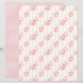 Vintage Coquette Rose Blommigt Scrapbookpapper