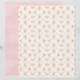 Vintage Coquette Rose Blommigt Scrapbookpapper