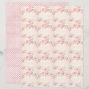 Vintage Coquette Rose Blommigt Scrapbookpapper