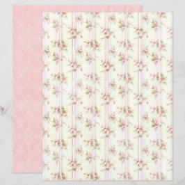 Vintage Coquette Rose Blommigt Scrapbookpapper