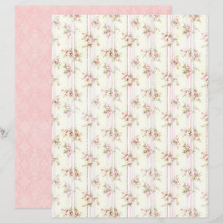Vintage Coquette Rose Blommigt Scrapbookpapper