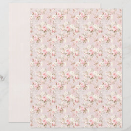 Vintage Coquette Rose Blommigt Scrapbookpapper