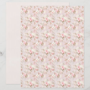 Vintage Coquette Rose Blommigt Scrapbookpapper