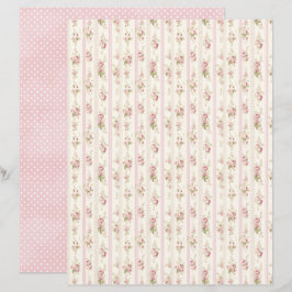 Vintage Coquette Rose Blommigt Scrapbookpapper