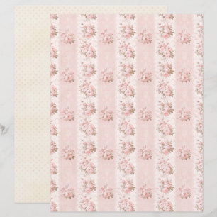 Vintage Coquette Rose Blommigt Scrapbookpapper