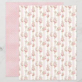 Vintage Coquette Rose Blommigt Scrapbookpapper