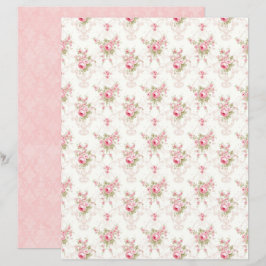 Vintage Coquette Rose Blommigt Scrapbookpapper