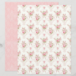 Vintage Coquette Rose Blommigt Scrapbookpapper